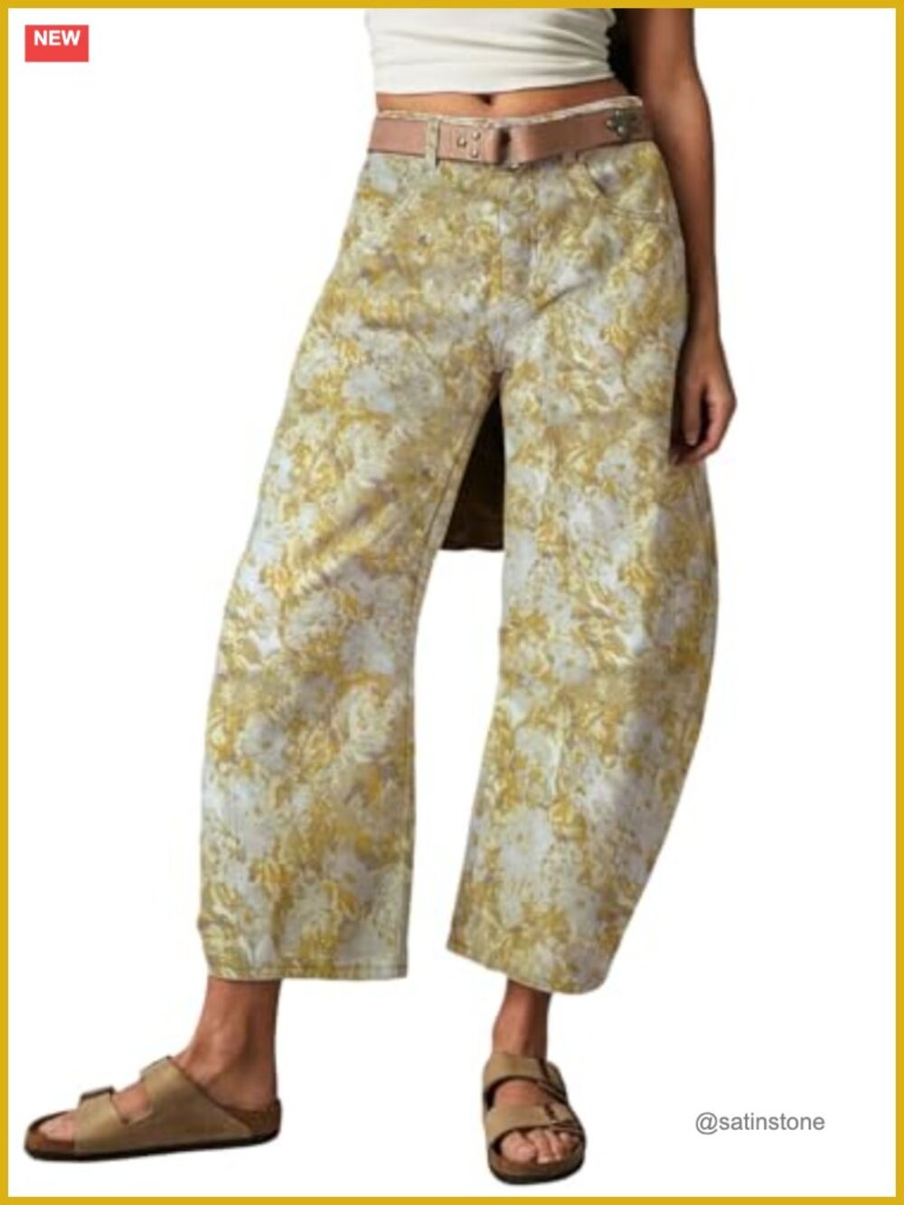 Women's Baggy Barrel Jeans Mid Rise Wide Leg Patchwork Cartoon Print Denim